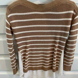 Ann Taylor Loft, XS, Tan and White Striped